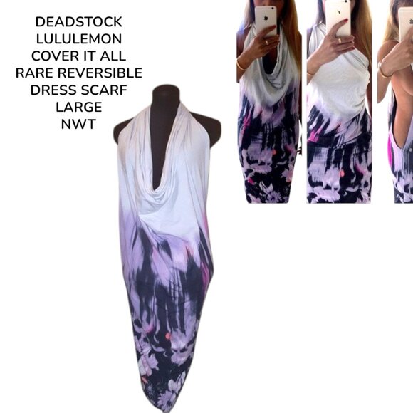 RARE DEADSTOCK LULULEMON COVERS IT ALL MAXI DRESS SKIRT SCARF TANK LARGE NWT - Picture 1 of 4